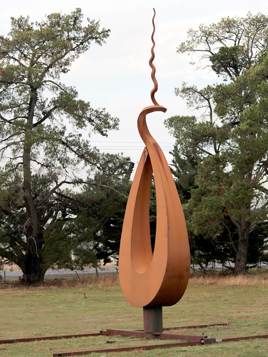 corten steel, 8m tall, commissioned by Villawood Properties for Aspire Estate, Vic