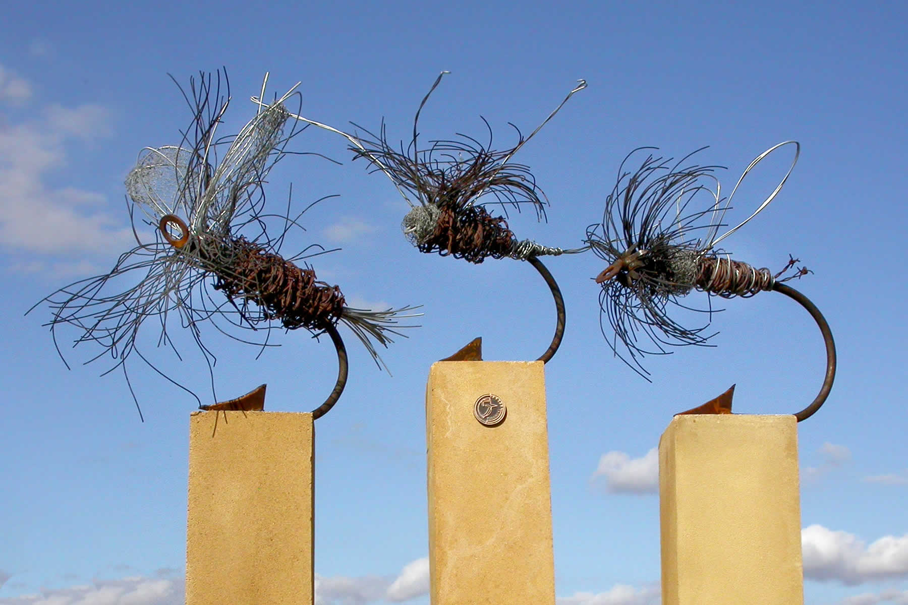 1.6m tall incl. plinth, reclaimed wire and steel