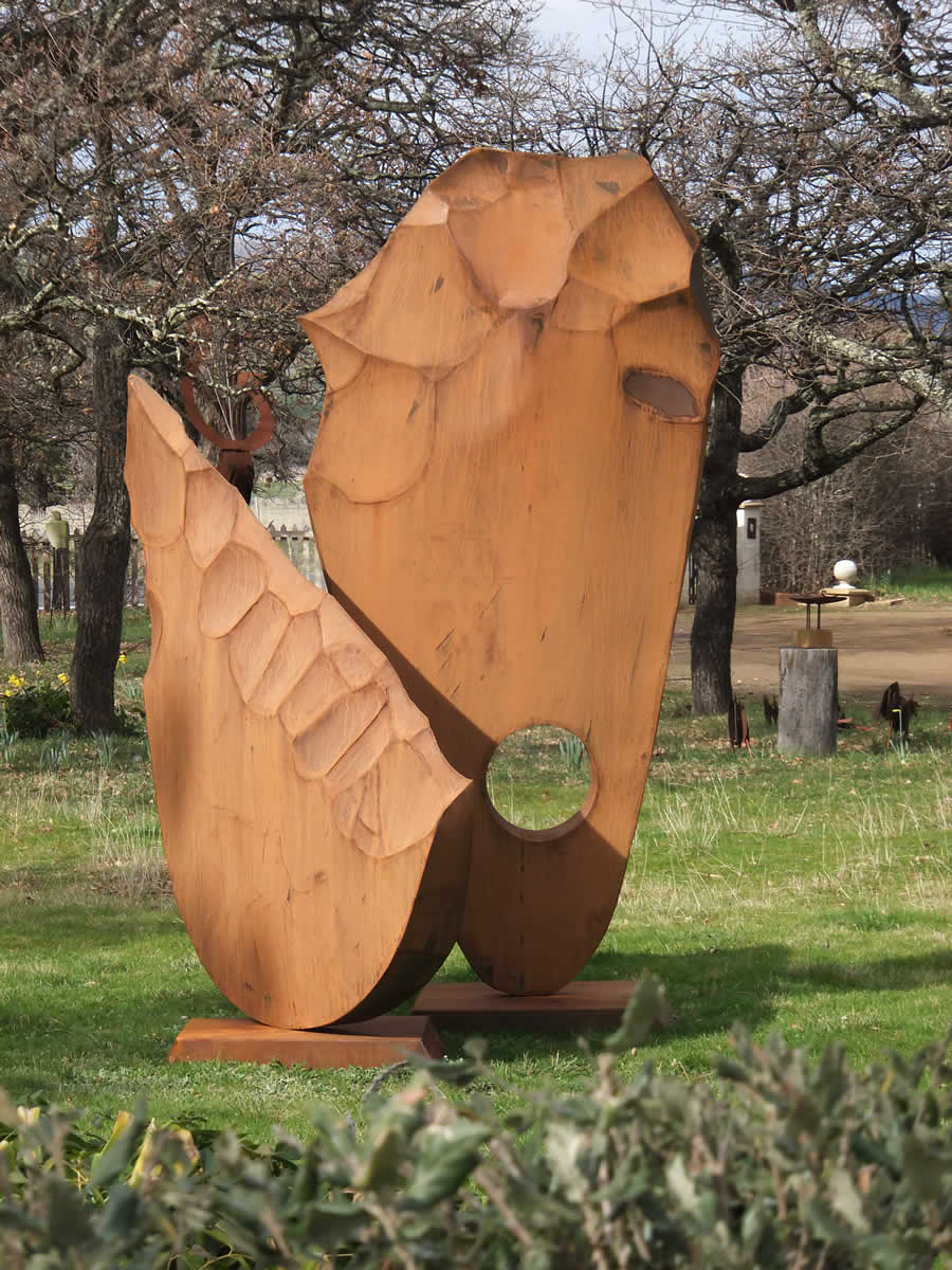 2.4m tall, corten steel
