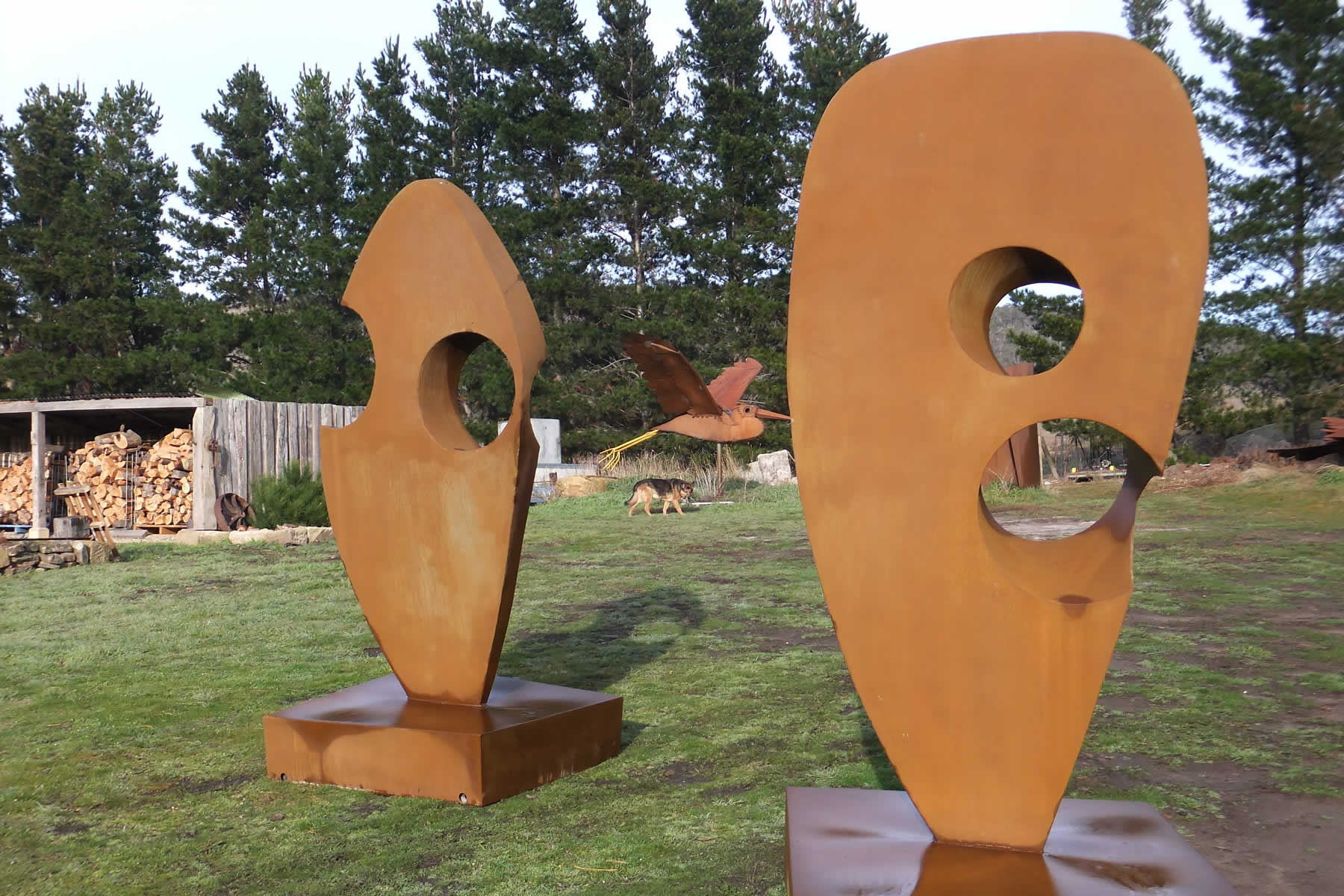 2.8m tall, corten steel