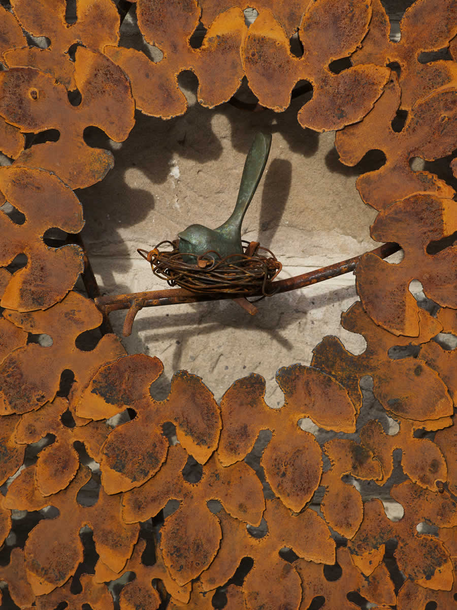 1.1m diameter, corten steel/bronze (detail)